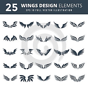 Wings icon set