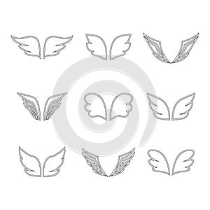 Wings icon set