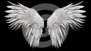 Wings isolated  black background , Generate AI