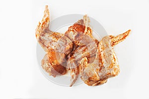 Wings marinated Set. Chicken Meat in Realistic Style for Fliers Banners Ads. Raw chicken wings isolated on white