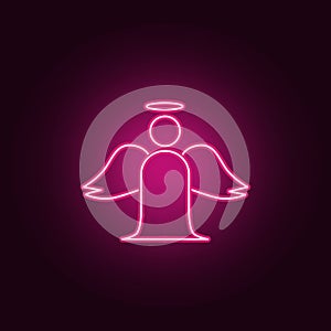 wings neon icon. Elements of Religion set. Simple icon for websites, web design, mobile app, info graphics