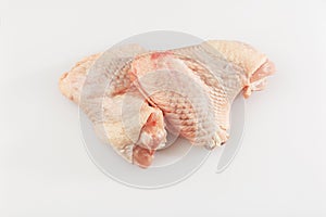 Wings Set. Chicken Meat in Realistic Style for Fliers Banners Ads. Raw chicken wings isolated on white background