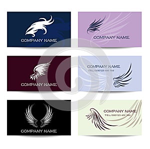 Wings shapes and business cards