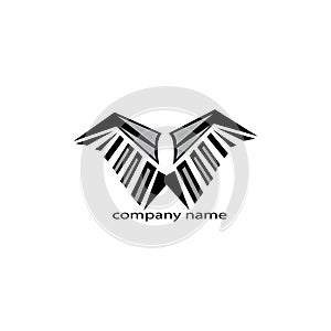 Wings of unique logo design vector illustration