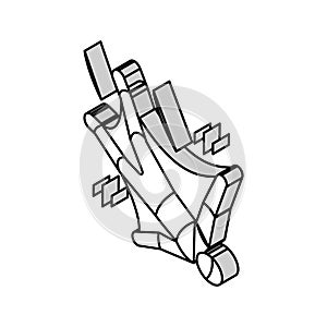 wingsuit fly extremal man isometric icon vector illustration