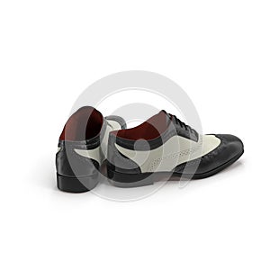 Wingtip shoes black isolated on white 3D Illustration