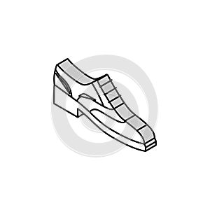 wingtip shoes hipster retro isometric icon vector illustration