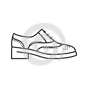 wingtip shoes hipster retro line icon vector illustration