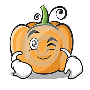 Wink face pumpkin character cartoon style