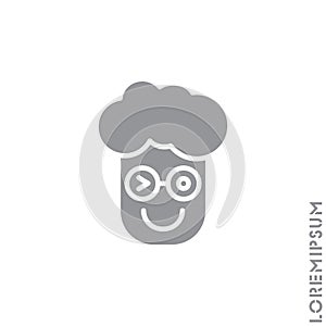 Winking boy, man icon. smile emoticons isolated gray on white background. Vector illustration. Wink icon vector, emotion symbol.