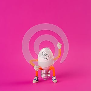Winking Easter egg toy in the shape of a light bulb