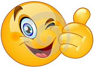 Winking Emoticon with Thumb up