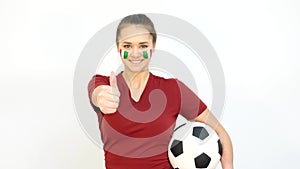Winking Soccer Female with Italian Flag