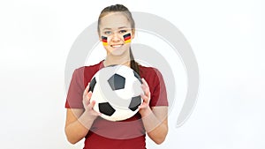 Winking Soccer German Fan Catching Ball