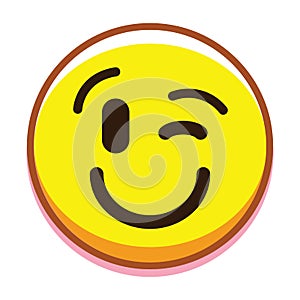 Winky Face Isolated On White Background