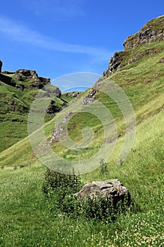 Winnats Pass near Castleton in Derbyshire.