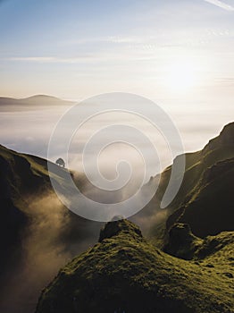 Winnats pass in the peak District of Derbyshire, England