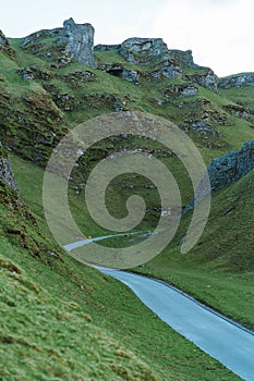 Winnats Pass, Peak District National Park, Derbyshire, England, UK