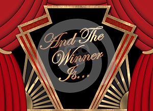 Winner Banner Movie Academy Award First Place Art Logo Sign