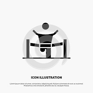 Winner, Business, Finish, Leader, Leadership, Man, Race solid Glyph Icon vector