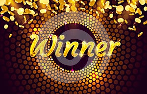 Winner casino coin, cash machine play now. Vector