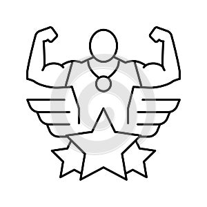 winner champion line icon vector illustration