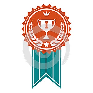 Winner colorful award badge