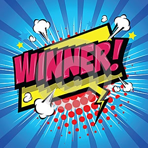 Winner! Comic Speech Bubble. Vector Eps 10.