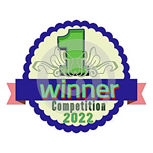 Winner competition label sign logo background