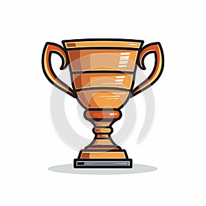 Winner cup hand-drawn comic illustration. Winner cup. Vector doodle style cartoon illustration