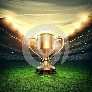 Winner cup in stadium photo