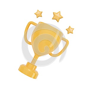 Winner cup vector prize. 3D cartoon trophy awards. photo