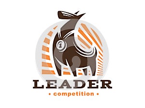 Winner dog logo - vector illustration, emblem on white background