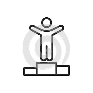 Winner icon. Business teamwork, team building, work group and human resources minimal thin line web icon set