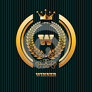 Winner Logo real estate property gold crown logo template eps 10 vector illustration