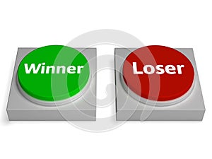 Winner Loser Buttons Show Gambling Or Betting