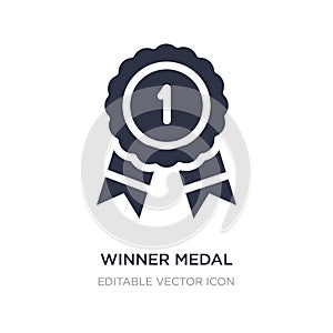 winner medal icon on white background. Simple element illustration from Seo and web concept