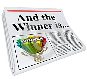 Un il vincitore è un giornale titolo notifiche trofeo 