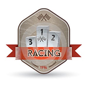 winner podium label. Vector illustration decorative design