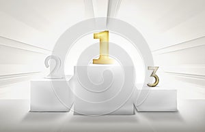 Winner Podium 1st 2nd 3rd 3D Render