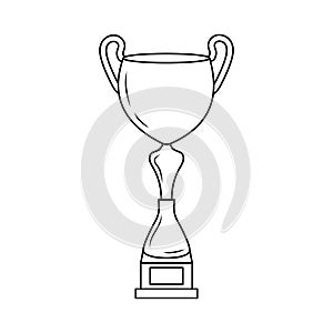 Winner's cup. Linear icon. Trophy, winner, award, prize, competition concept