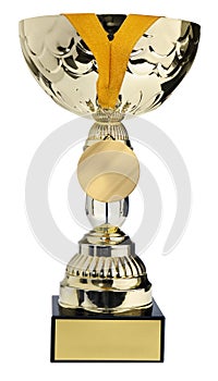 Winner`s cup, silver, gold prize in the competition with a medal