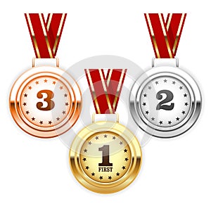 Winner silver, bronze and gold medals