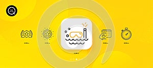 Winner star, Scuba diving and Laureate minimal line icons. For web application, printing. Vector