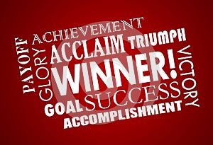 Winner Success Goal Achieved Victory Word Collage photo
