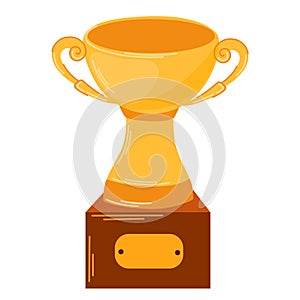 Winner trophy cup. Symbols of relay race, competition victory, champion or winner.