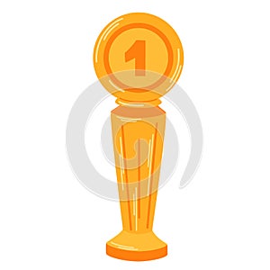 Winner trophy cup. Symbols of relay race, competition victory, champion or winner.