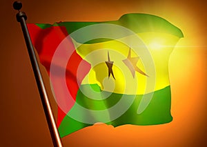 Winner waving Sao Tome And Principe flag