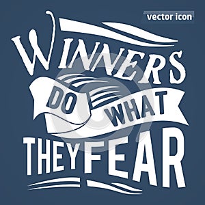 Winners font phrase in vintage vector quote