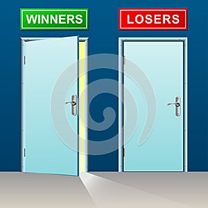 Winners and losers doors photo